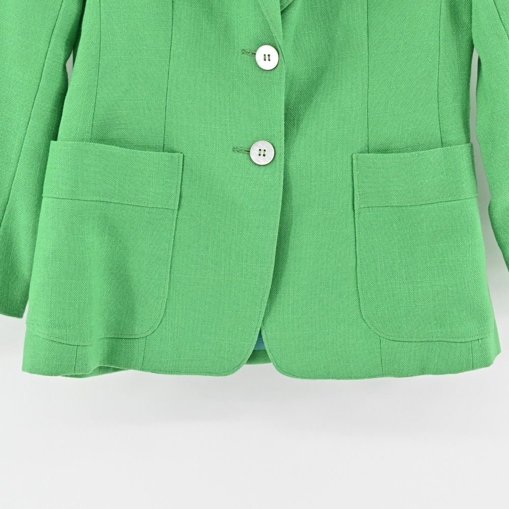 Vtg EVAN PICONE Blazer Womens Size 6 Green Single Breasted Front Pocket Jacket - Picture 10 of 13